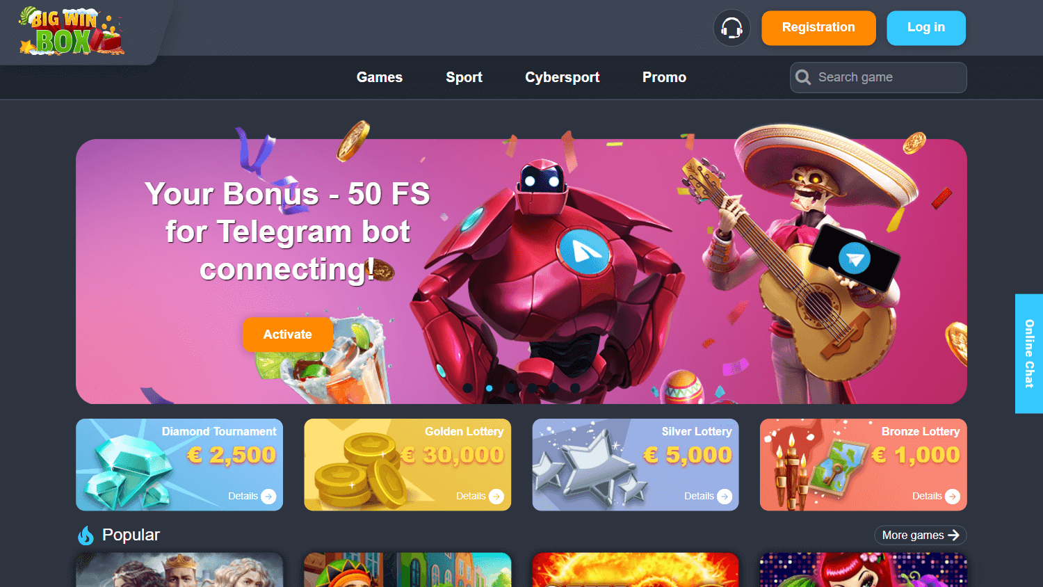 Big Win Box Casino Desktop screenshot